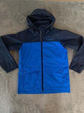 Columbia Youth Rain-Zilla Fleece Lined Waterproof Jacket Bright Navy Size M